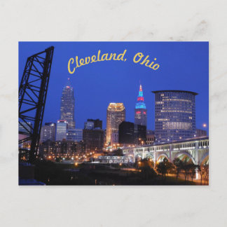 Postales de Cleveland, OH West Side Skyline (Curve
