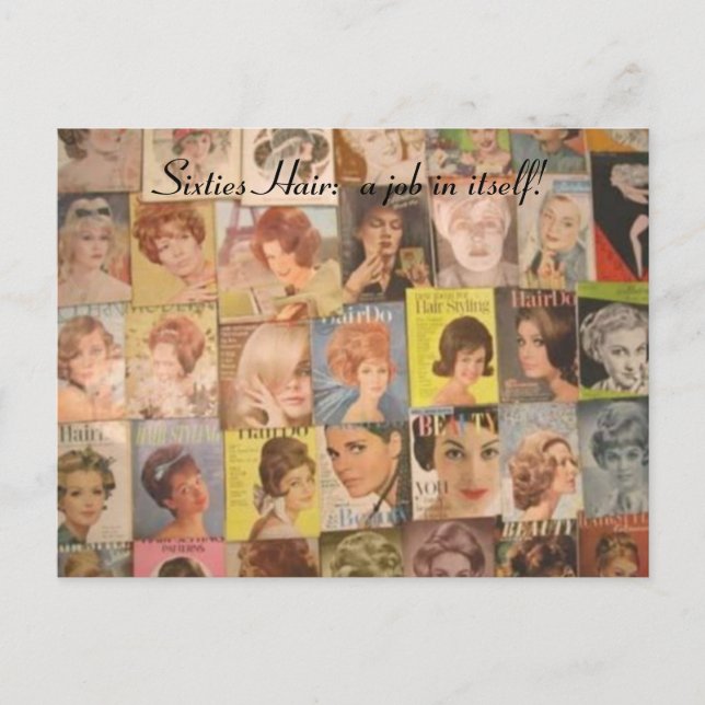 Postales de Collage de Hairstyles de los años 60 (Anverso)
