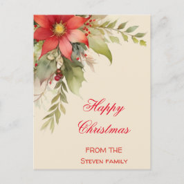 Postales de color agua para Rosas navidades | su n