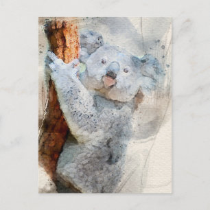 Postales de color de agua Koala 2022