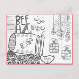 Postales de color de Bee Happy