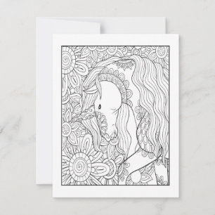Postales de color de unicornio Tarjeta de arte F