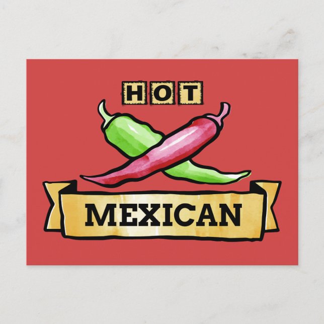 Postales de color personalizado mexicano caliente (Anverso)