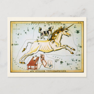 Postales de constelación de estrellas de unicornio