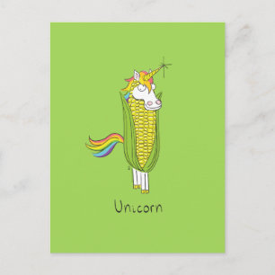 Postales de Corn Corny Funny de Unicorn
