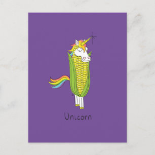Postales de Corn Corny Funny de Unicorn