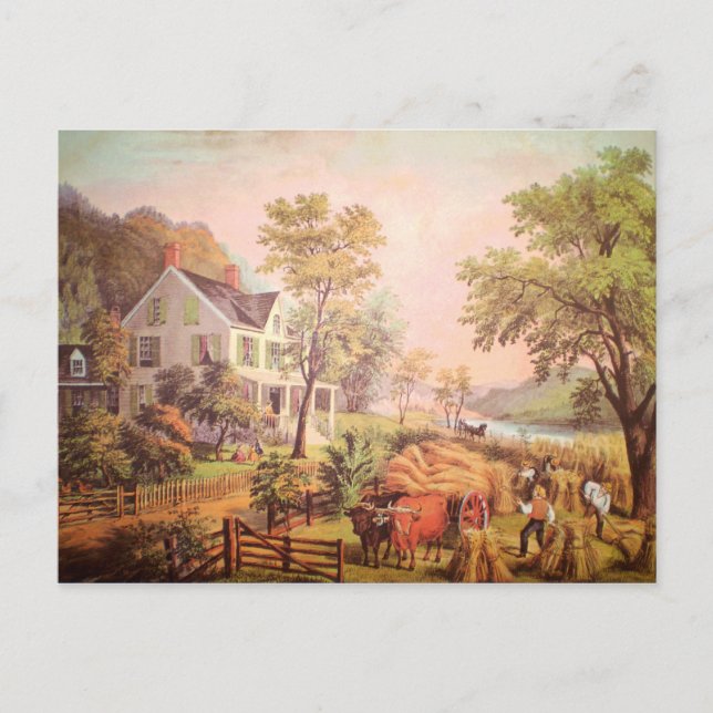 Postales de cosecha de la casa de los agricultores (Anverso)
