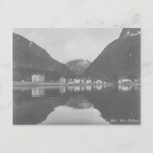 Postales de cosecha de vintage de Noruega Vik Eidf