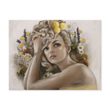 Postales de "Craspedia" de pintura