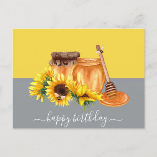 Postales de cumpleaños de acuarela miel de vida re