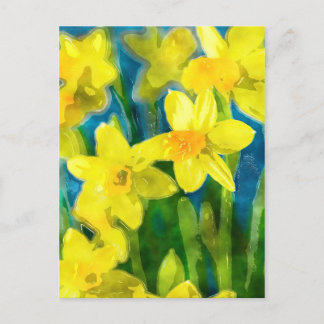 Postales de Daffodils en acuarela