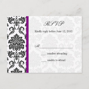Postales de Damask RSVP con Purple