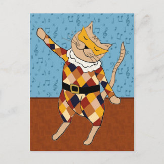 Postales de Dancing Harlequin Kitty