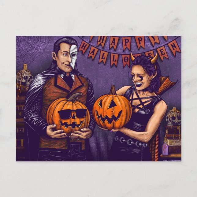Postales de Dante y Aria Halloween (Anverso)