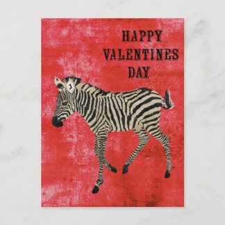 Postales de Día de San Valentín rojo cebra