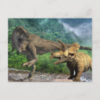 Postales de Dinosaur Tyrannosaurus Triceratops