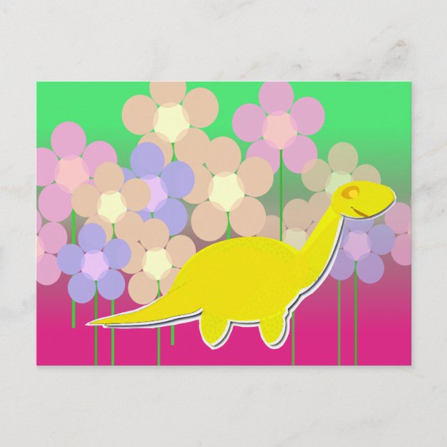 Postales de dinosaurios y flores (Anverso)
