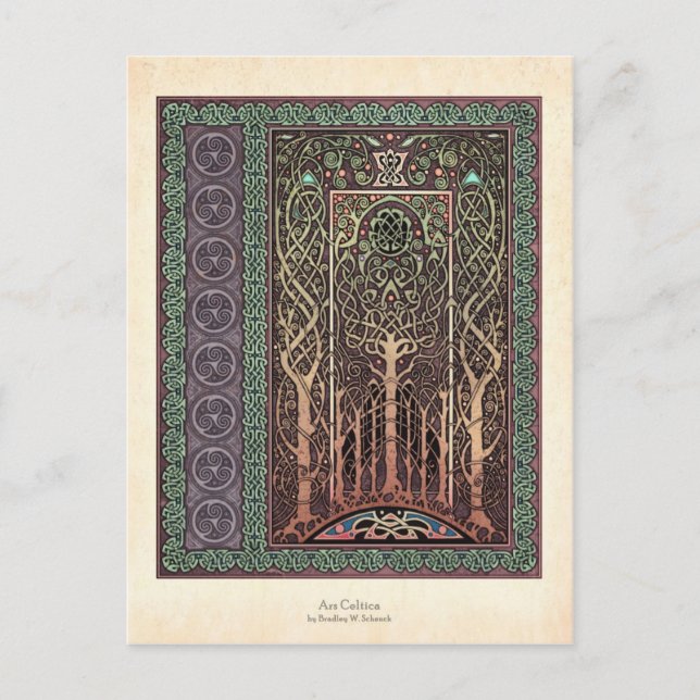 Postales de diseño de árboles celtas (Anverso)