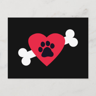 Postales de diseño de corazón, huella de tracción