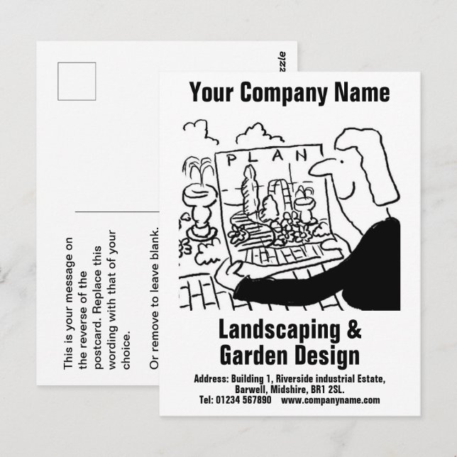 Postales de diseño de jardines y paisajismo (Anverso / Reverso)