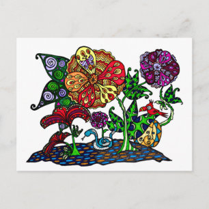 Postales de Doodle de la escena de la jungla