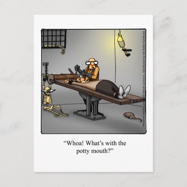 Postales de Dungeon Humor "Potty Mouth" (Anverso)
