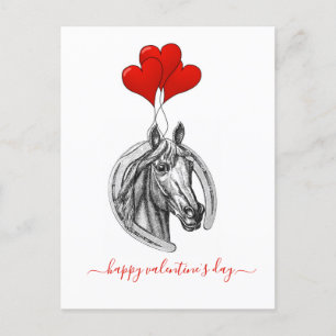 Postales de El día de San Valentín de caballos y c