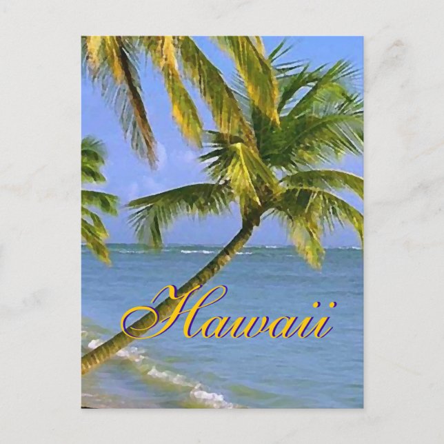 Postales de escritura de palmeras hawaianas (Anverso)