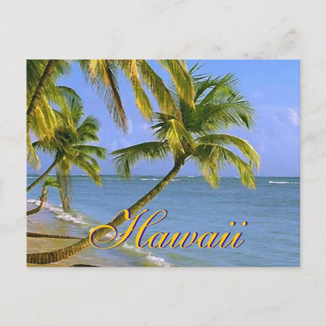 Postales de escritura de palmeras hawaianas (Anverso)