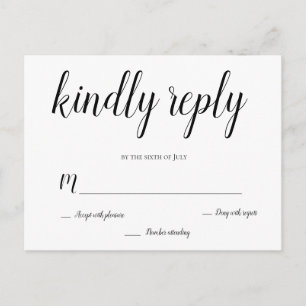 Postales de escritura moderna de boda rsvp