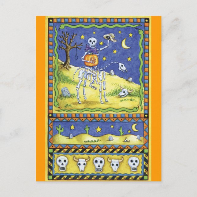 Postales de esqueleto de Halloween (Anverso)