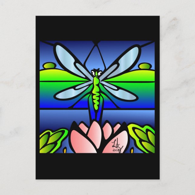 Postales de estilo Dragonfly Tiffany (Anverso)