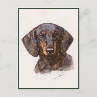 Postales De Estilo Vintage Con Dachshund Cute