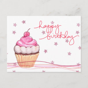 Postales de Fanfarria de Cumpleaños Rosa y Sparkly