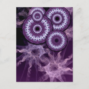 Postales de fantasía fractal púrpura