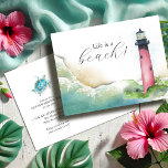 Postales de faro invitan a Fiesta de limpieza<br><div class="desc">Bienvenidos a su nueva casa con nuestras impresionantes invitaciones para fiestas de cambio de hogar, con las postales del faro Júpiter Florida y diseños exclusivos de Victoria Grigaliunas de Do Tell A Belle. Estas invitaciones capturan la belleza de Júpiter, Florida, con exquisitos dibujos acuáticos de la costa. Perfecto para celebrar...</div>