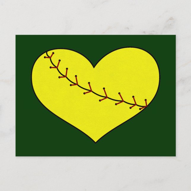 Postales de Fastpitch Softball Heart (Anverso)