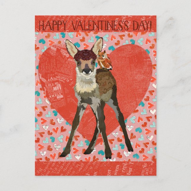 Postales DE FAWN & OWL VALENTINE (Anverso)