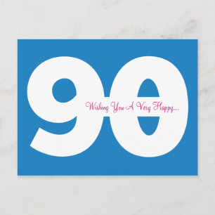 Postales de feliz 90 aniversario - en azul