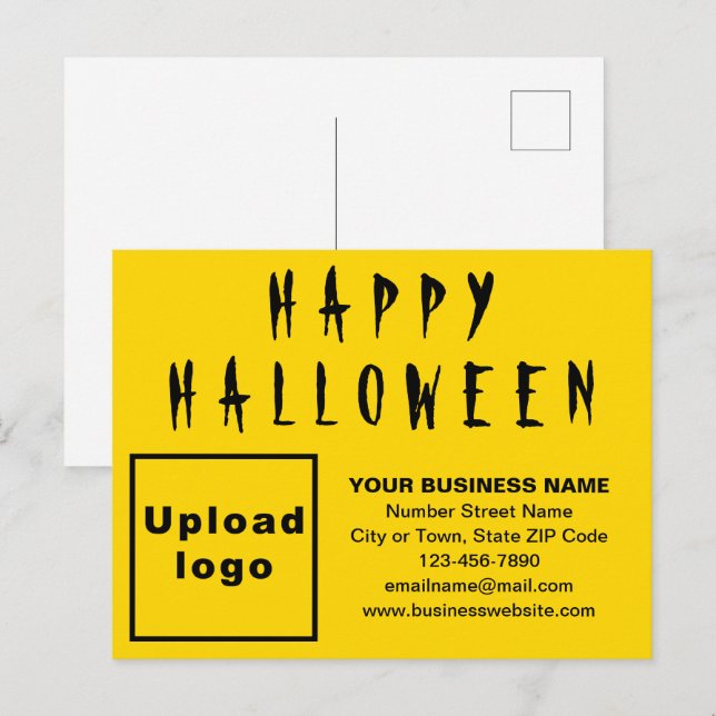 Postales de feriado amarillo de Halloween de negoc (Anverso / Reverso)