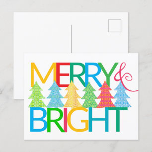 Postales de feriado de árboles coloridos