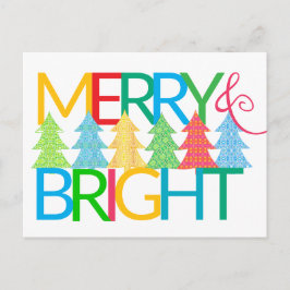 Postales de feriado de árboles coloridos