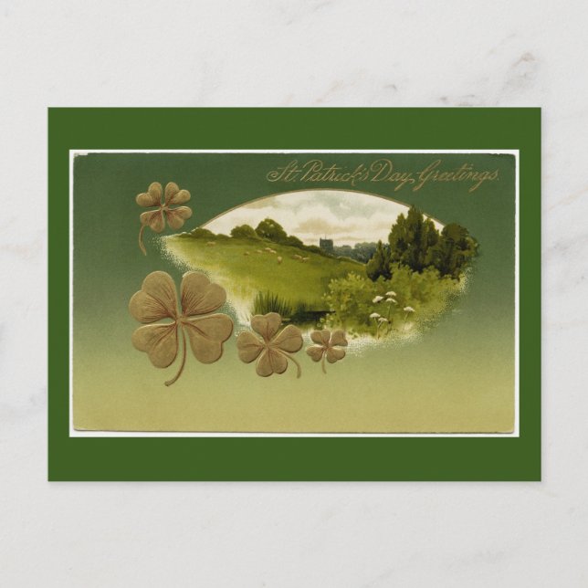 Postales de feriado de saludos de San Patricio (Anverso)