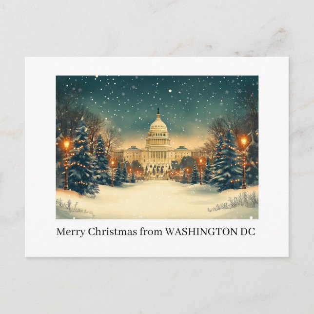 Postales de feriado navideño de Washington DC (Anverso)