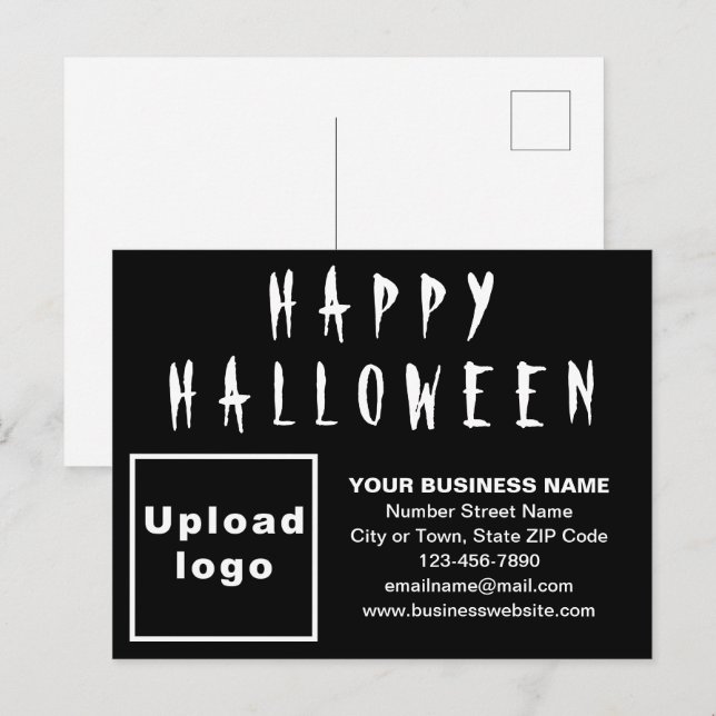 Postales de feriado negro de Halloween de negocios (Anverso / Reverso)