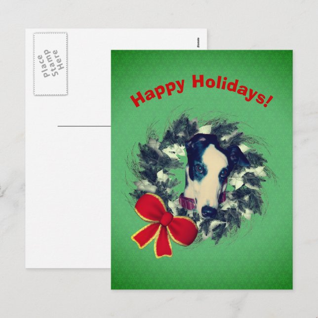 Postales de feriado para Navidades de Greyhound Wr (Anverso / Reverso)