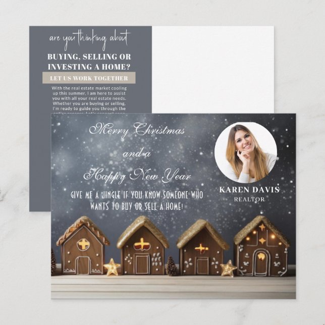 Postales de feriado para Navidades de marketing de (Anverso / Reverso)