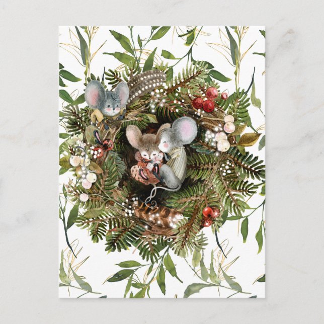 Postales de feriado para Navidades de ratones de i (Anverso)