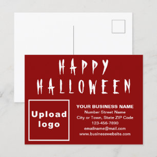 Postales de feriado rojo de Halloween de negocios