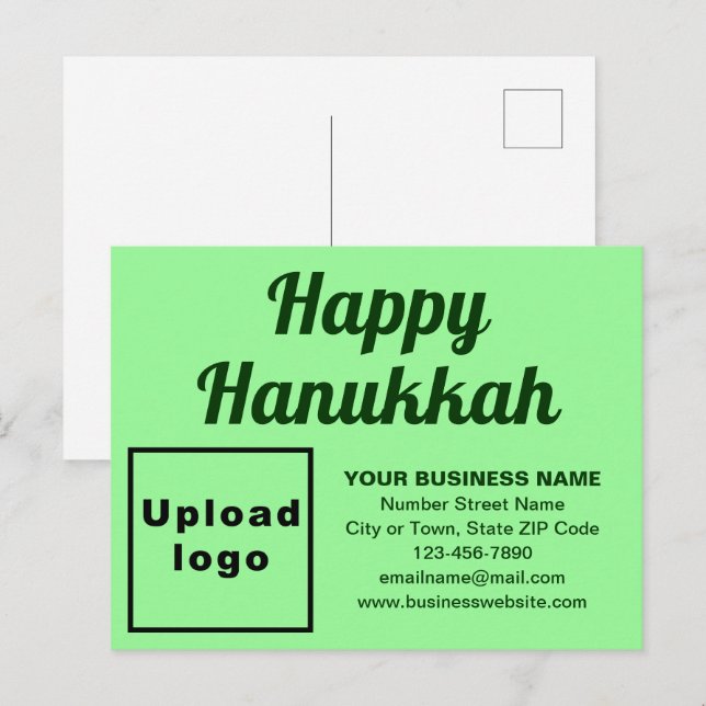 Postales de feriado verde ligero para Hanukkah Bus (Anverso / Reverso)